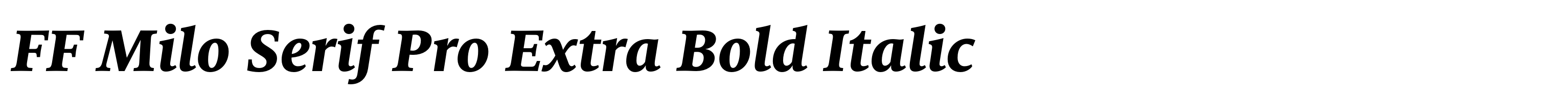 FF Milo Serif Pro Extra Bold Italic
